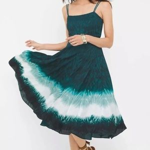 WHBM teal green tie dye ombré dress
